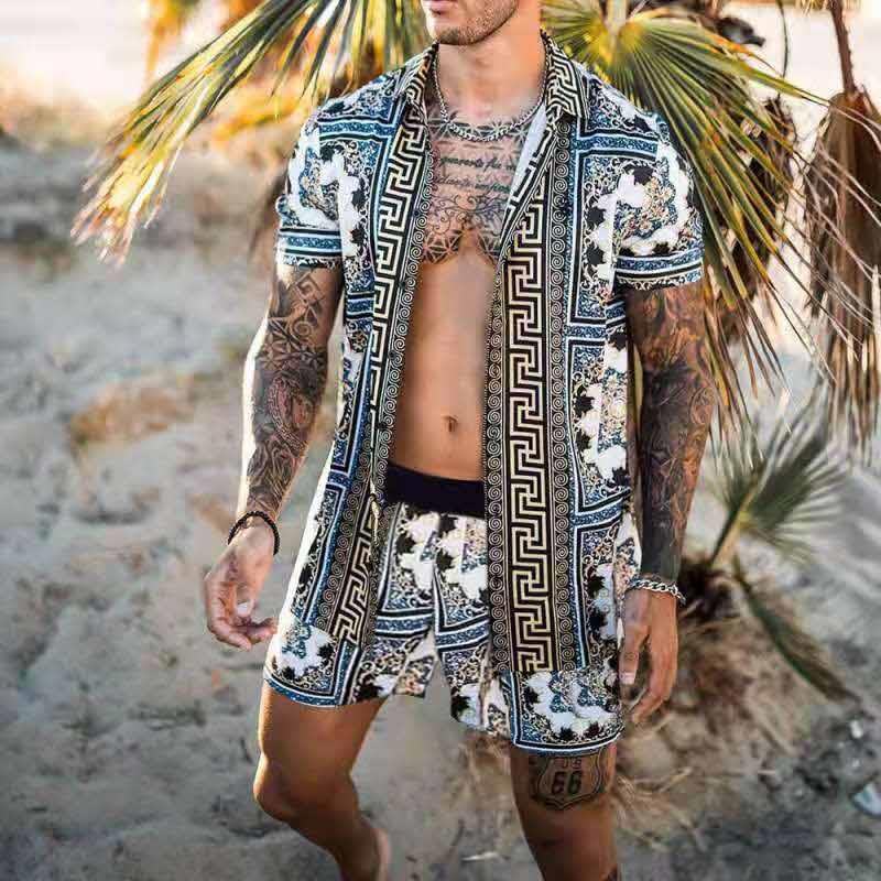 Printed shirt quick-drying casual suit 1 01