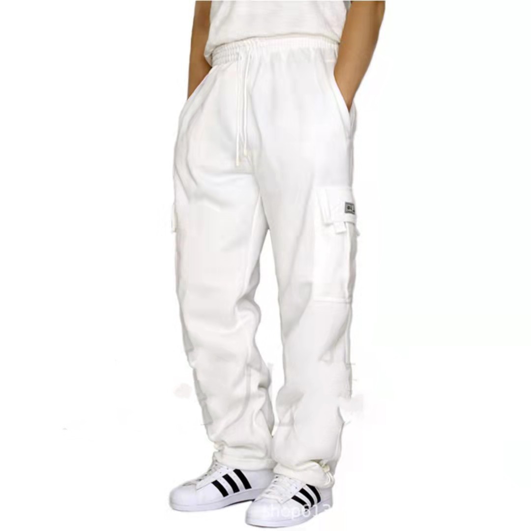 Men's casual drawstring loose cargo trousers 21