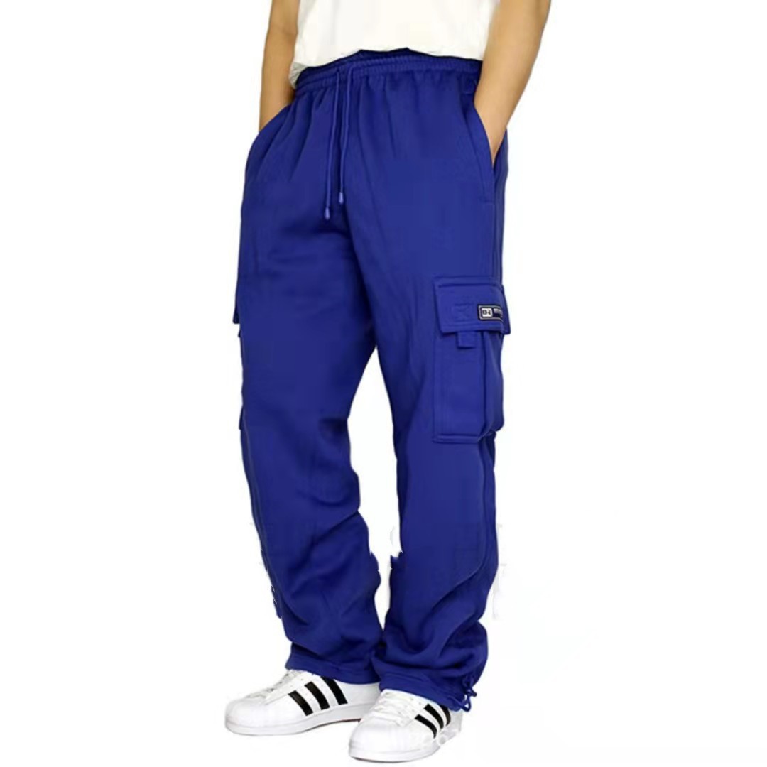 Men's casual drawstring loose cargo trousers 21