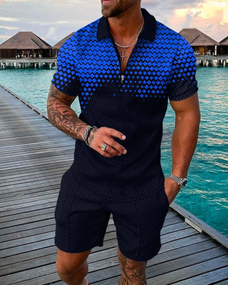 Men's new casual lapel shirt short sleeve suit 11 01
