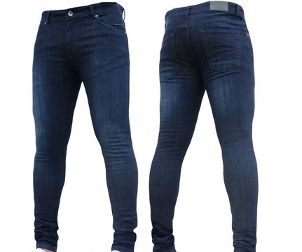 Men's new solid color skinny jeans 18