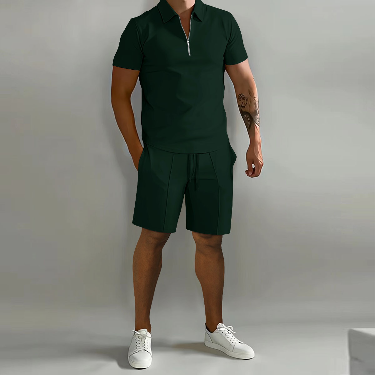 Men's Polo Loose Short Sleeve Sports Suit 14