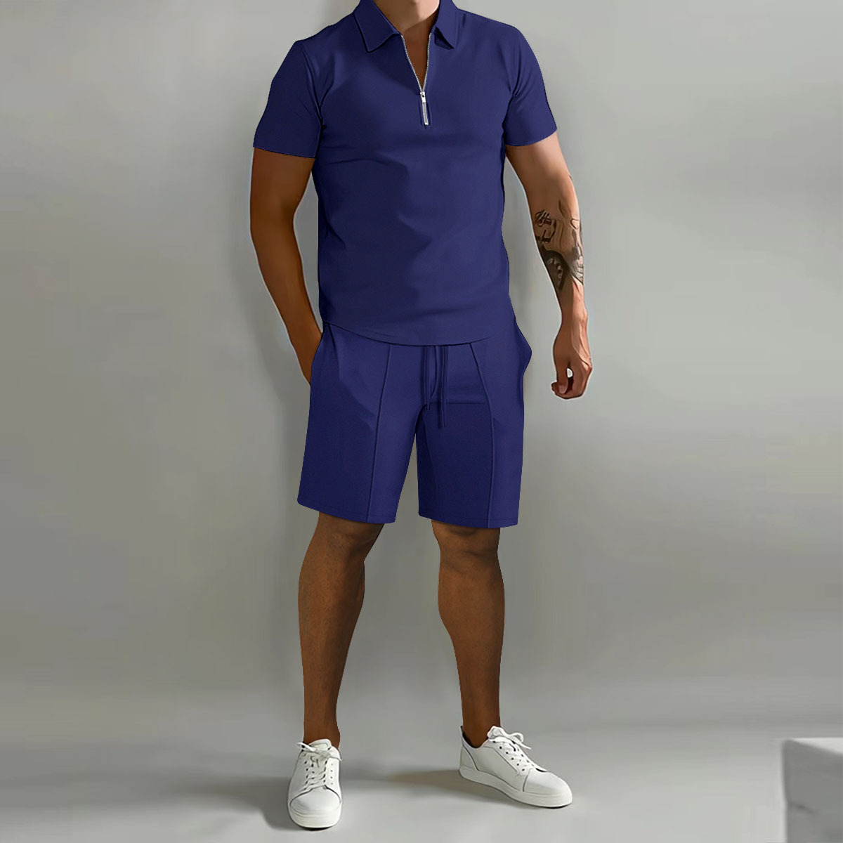 Men's Polo Loose Short Sleeve Sports Suit 14