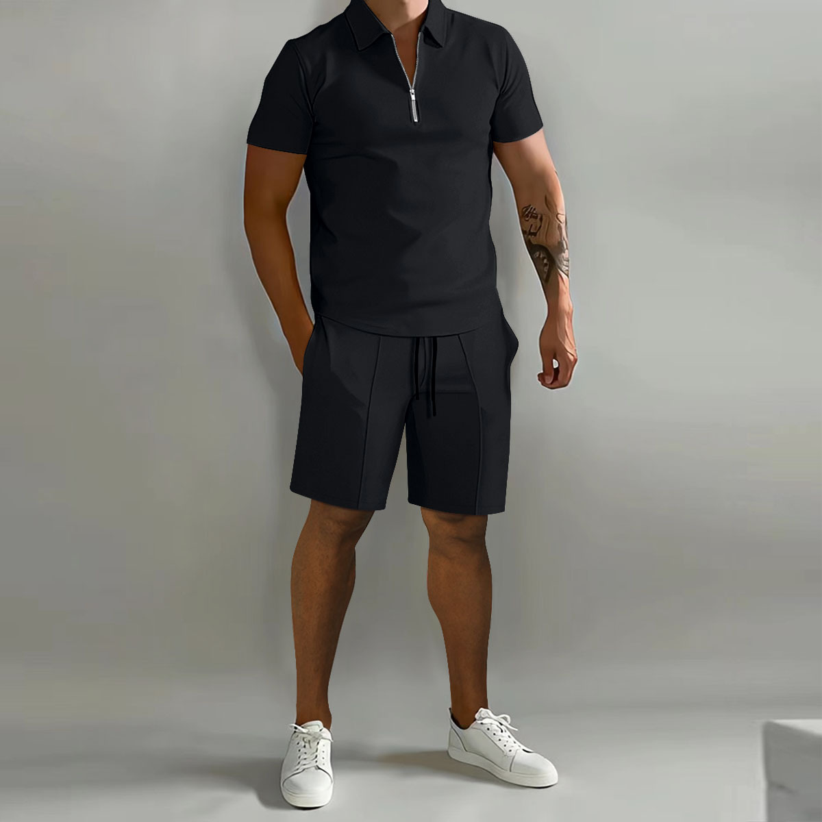 Men's Polo Loose Short Sleeve Sports Suit 14