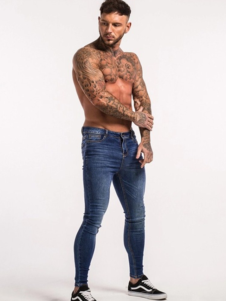 Men's slim fit vintage casual jeans 16