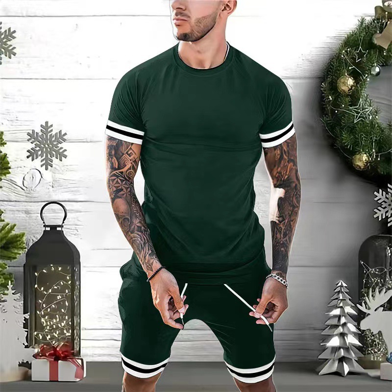 Short-sleeved shorts two-piece sports casual youth suit 12 02