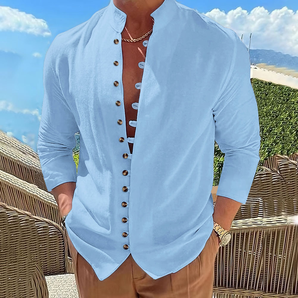 Men's autumn retro loose long-sleeved shirt 33 02