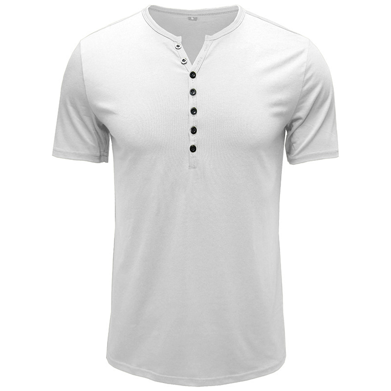 Men's Henley Short Sleeve T-Shirt 50 02