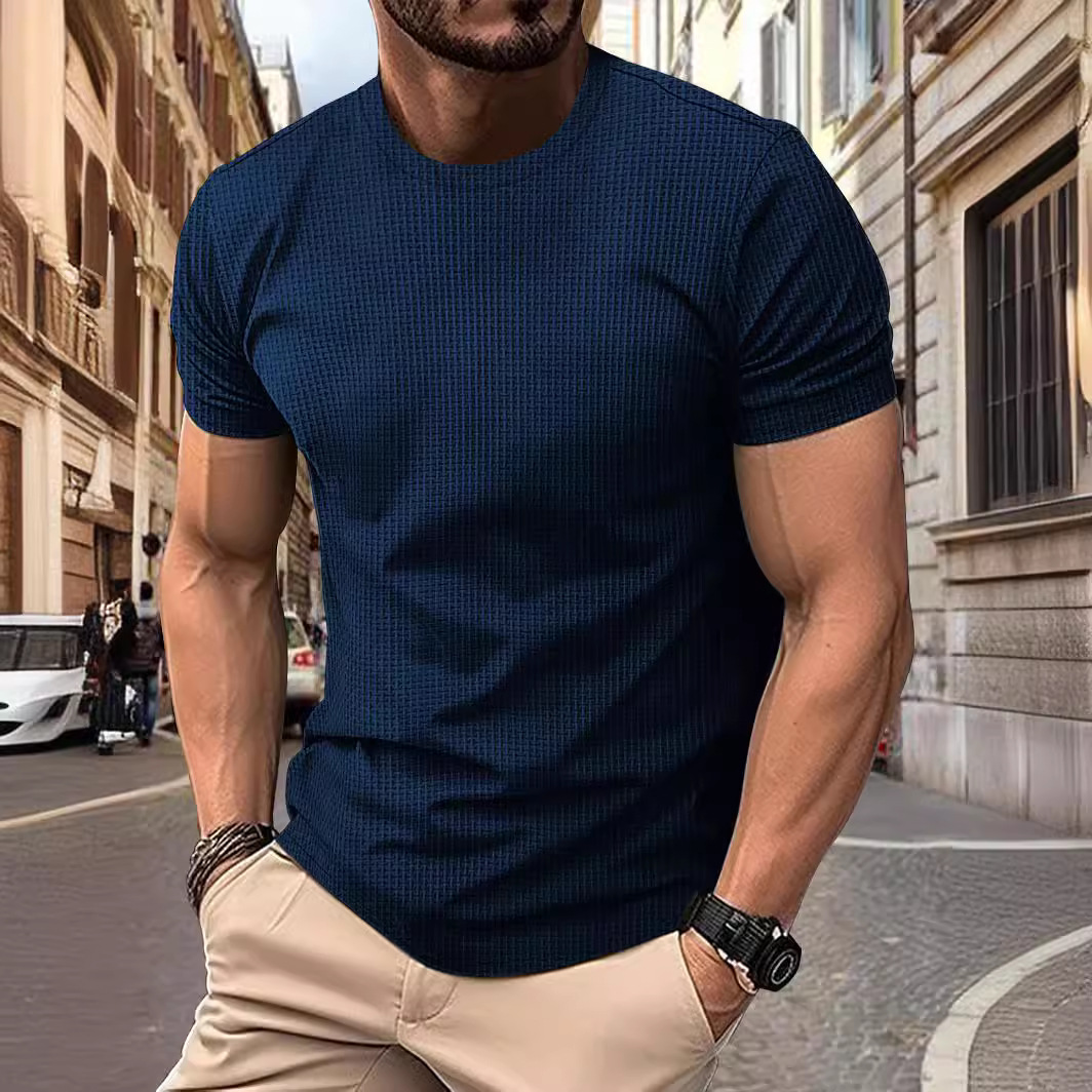 Men's round neck mesh ice silk short sleeve T-shirt 52