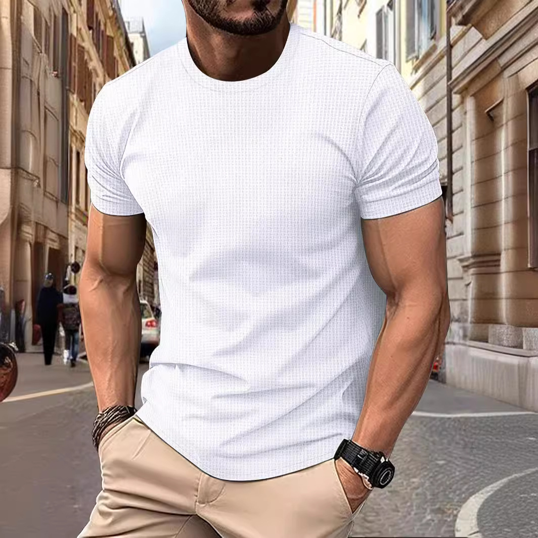 Men's round neck mesh ice silk short sleeve T-shirt 52