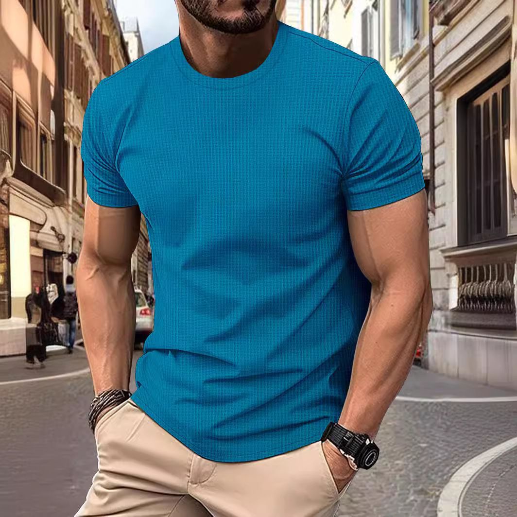 Men's round neck mesh ice silk short sleeve T-shirt 52