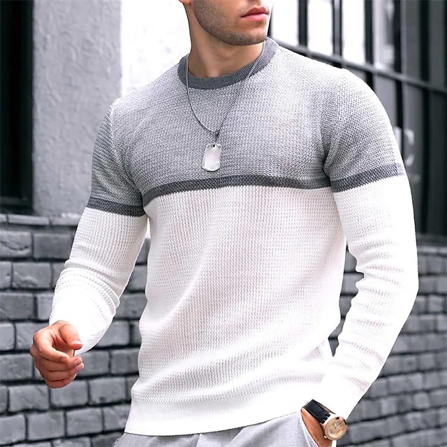 Spring and autumn men's round neck T-shirt casual trend 56